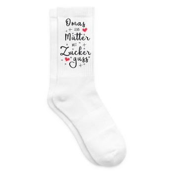 Omas sind Mütter mit Zuckerguss - Oma Geschenk - Tennissocken - Weiß - Rechts