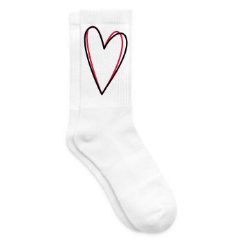 Idée de cadeau coeur amour amitié symbole - Chaussettes de tennis - blanc - Droite