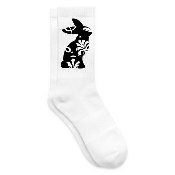 Bunny ornament - Tennis socks - white - Right