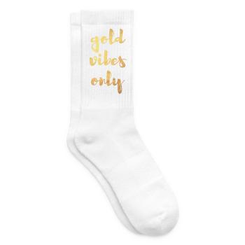 Gold Vibes Only Yoga Dekoration cool Quotes - Tennissocken - Weiß - Rechts