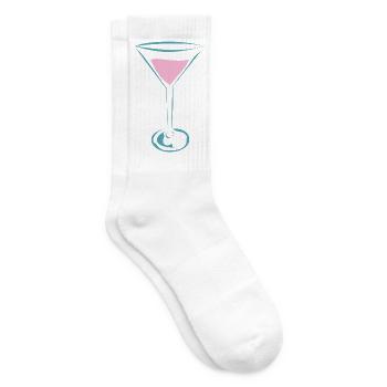 Cocktail Glas für Cocktail Fans - Tennissocken - Weiß - Rechts