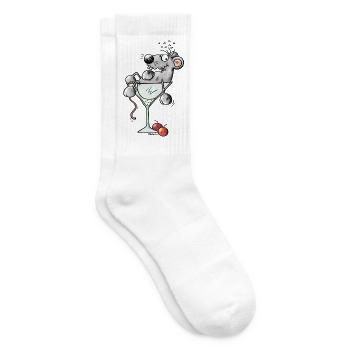 Beschwipste Cocktail Maus - Mäuse - Tennissocken - Weiß - Rechts