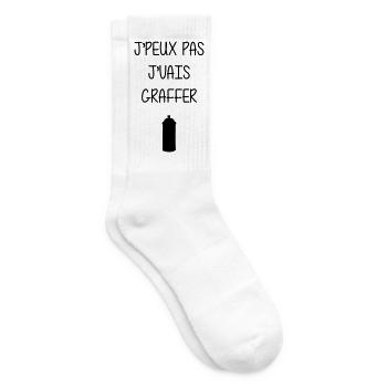 Graffiti / Tag / Writer / Street Art / Graff - Tennis socks - white - Right