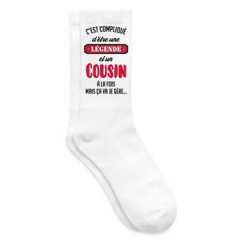 Onkel / Tante / Vetter / Cousin / Kusine - Tennissocken - Weiß - Rechts