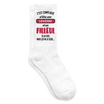 Patin / Pate / Patentochter / Patensohn - Tennissocken - Weiß - Rechts