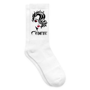 Vampir mit weiblicher Frau - Tennissocken - Weiß - Rechts