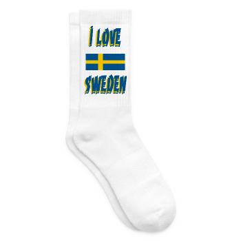 Liebe Schweden Flaggen Design - Tennissocken - Weiß - Rechts