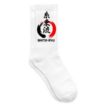Enso zen circle with Shito ryu karate emblem in Yes - Tennis socks - white - Right