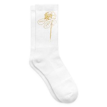 Rose in Gold - Tennissocken - Weiß - Rechts