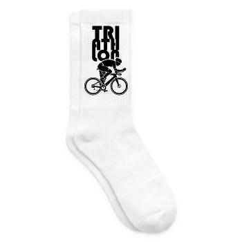 triathlon Athlet bike man symbol Logo icon - Tennissocken - Weiß - Rechts