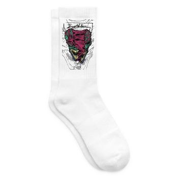 Buntes verzerrtes Maskengesicht - Tennissocken - Weiß - Rechts