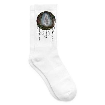Merveilleuse licorne blanche - Chaussettes de tennis - blanc - Droite