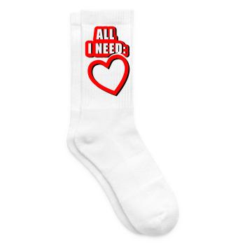 Tout ce dont j’ai besoin, c’est d’un cœur (Vectorgraphic) - Chaussettes de tennis - blanc - Droite