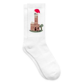Weihnachten, Kiel Leuchtturm Holtenau - Tennissocken - Weiß - Rechts