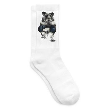 Fighting spirit hamster in the boxing ring - Tennis socks - white - Right