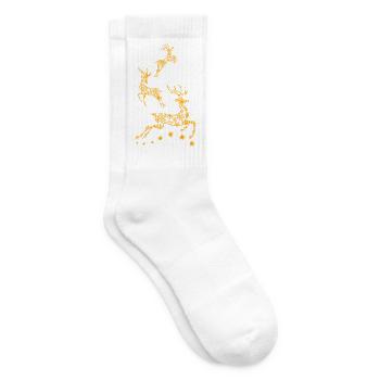Christmas Reindeer - Christmas golden Reindeers - Tennis socks - white - Right
