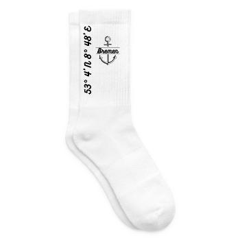 Bremen Koordinaten mit Anker Heimat - Tennissocken - Weiß - Rechts