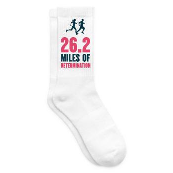 Marathon - 26,2 miles de détermination - Chaussettes de tennis - blanc - Droite
