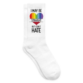 Pride Month - I May Be Straight But I Don't Hate - Tennis socks - white - Right
