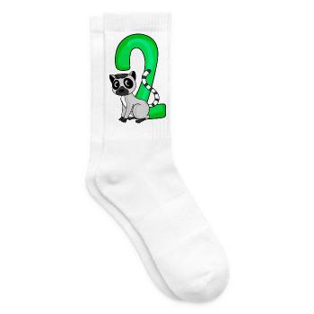 2 anniversaire 2 ans avec motif animal - deux - Chaussettes de tennis - blanc - Droite