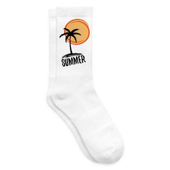 Holidays and summer in paradise (black) - Tennis socks - white - Right