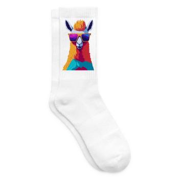 Rébellion rétro de l’alpaga - Chaussettes de tennis - blanc - Droite