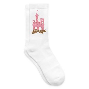 Burg Prinzessin Märchen Mädchen Schloss Punkte Dot - Tennissocken - Weiß - Rechts