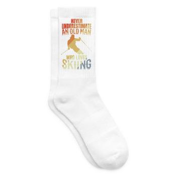 Ne sous-estimez jamais un vieux skieur - Chaussettes de tennis - blanc - Droite