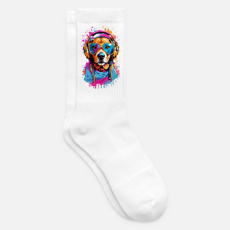 Coole Hund - Tennissocken - Weiß