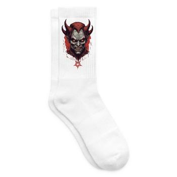 Hell demon devil - Tennis socks - white - Right