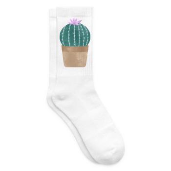 Kaktus im Blumentopf - Tennissocken - Weiß - Rechts