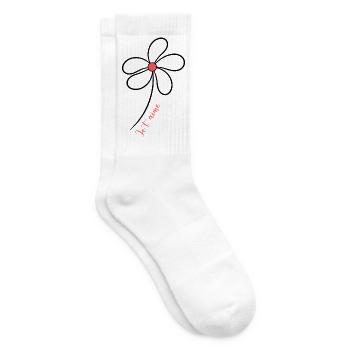 COEUR. COUPLE. JUST MARRIED. EVJF. SAINT VALENTIN. - Chaussettes de tennis - blanc - Droite