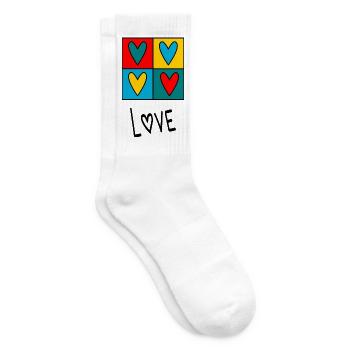 COUPLE. JUST MARRIED. EVJF. SAINT VALENTIN. LOVE. - Chaussettes de tennis - blanc - Droite