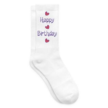 HAPPY BIRTHDAY. ANNIVERSAIRE. - Chaussettes de tennis - blanc - Droite