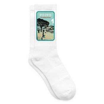 Vila Nova de Gaia: View of Porto - Tennis socks - white - Right