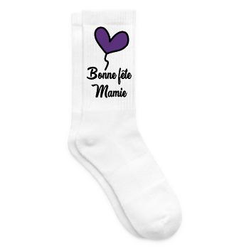 FÊTE DES MÈRES. BONNE FÊTE MAMIE - Chaussettes de tennis - blanc - Droite