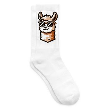Hipster Llama: The Trendsetting Companion - Tennis socks - white - Right