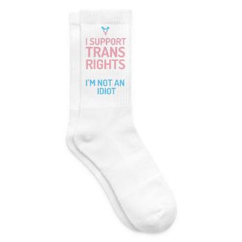 Je soutiens les droits des trans - Chaussettes de tennis - blanc - Droite