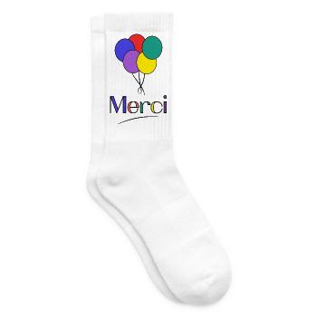 MERCI. MAÎTRESSE. MAÎTRE. MERCI MAÎTRESSE - Chaussettes de tennis - blanc - Droite