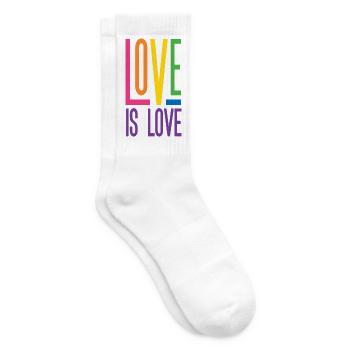 LGBTQ Pride Month - Love is Love - Tennis socks - white - Right