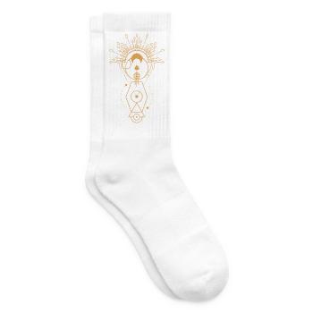 Mandala de la Géométrie Sacrée Dorée - Chaussettes de tennis - blanc - Droite