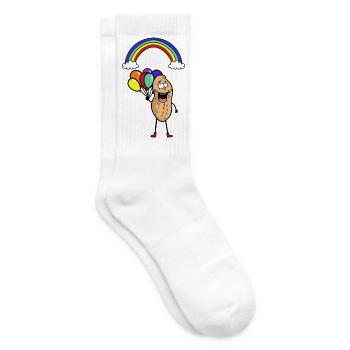 Erdnuss Regenbogen LGBT Gay Pride Lustballons - Tennissocken - Weiß - Rechts