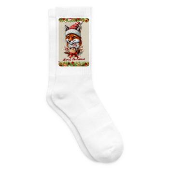 Renard de Noël festif au chocolat chaud - Chaussettes de tennis - blanc - Droite