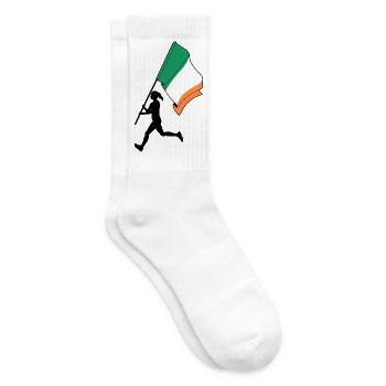 Flag Ireland Woman Running - Tennis socks - white - Right