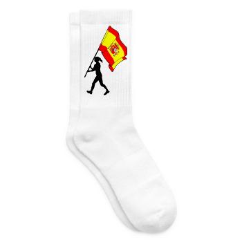 Flagge Spanien Frau Zu Fuß - Tennissocken - Weiß - Rechts