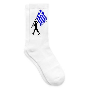 Flagge Griechenland Frau Geht - Tennissocken - Weiß - Rechts