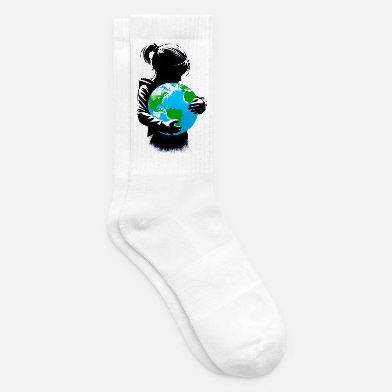 Planet Erde - Tennissocken - Weiß