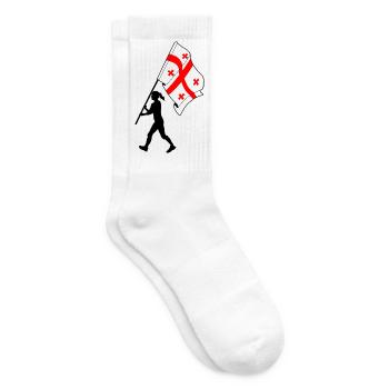 Drapeau Géorgie femme marchant - Chaussettes de tennis - blanc - Droite