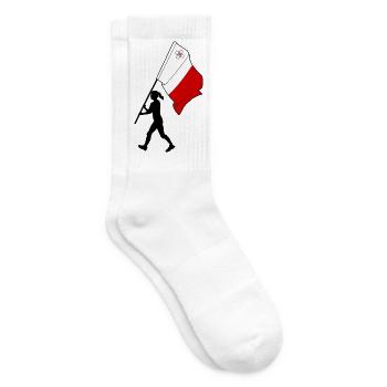 Flag Malta woman walking - Tennis socks - white - Right