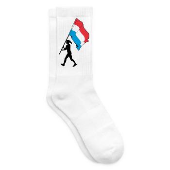 Flag Luxembourg woman walking - Tennis socks - white - Right